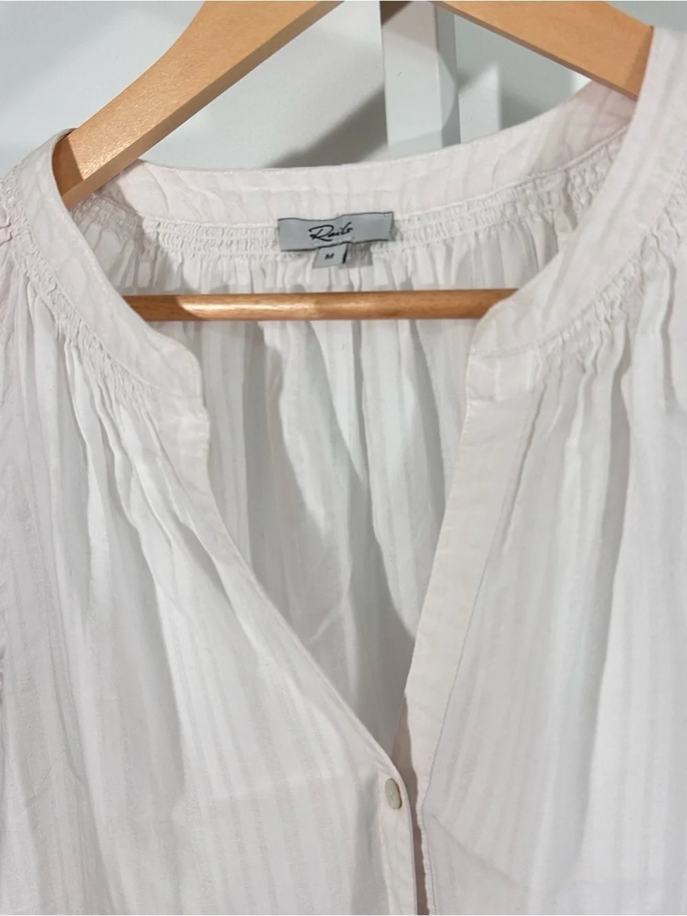 Rails White Cotton Gauze Flutter Sleeve Blouse Top Relaxed Boho Lightweight M